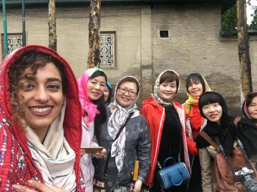 Our Chinese group in Sadabad palace in Tehran