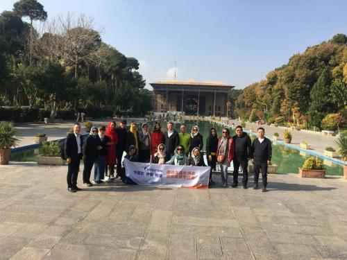 Our Chinese tourists in Chehel Sotoon Palace in Isfahan