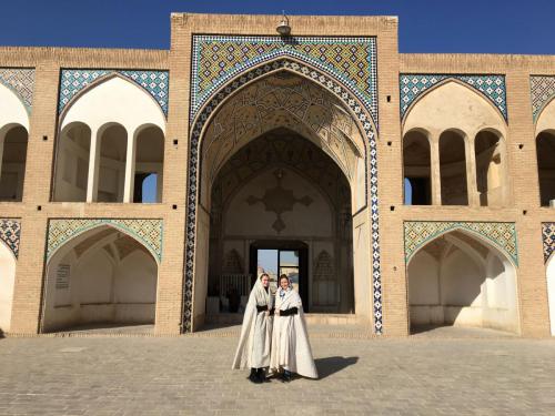 Our Lithuanian tourists in Aqabozorg Mossque in Kashan